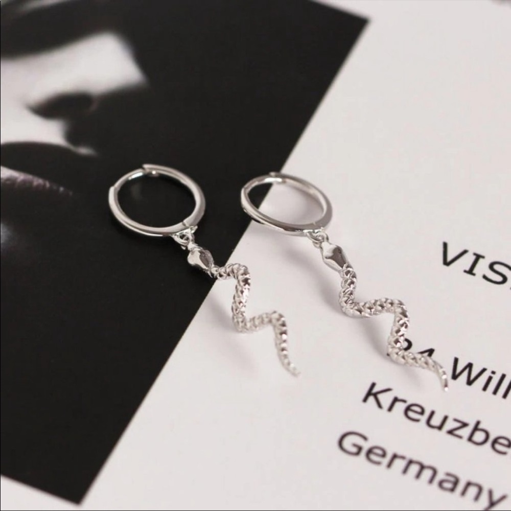 NEW 925 STERLING SILVER SWIRL DROP HOOP EARRINGS, NICE EARRINGS, CUTE EARRINGS - Picture 8 of 10